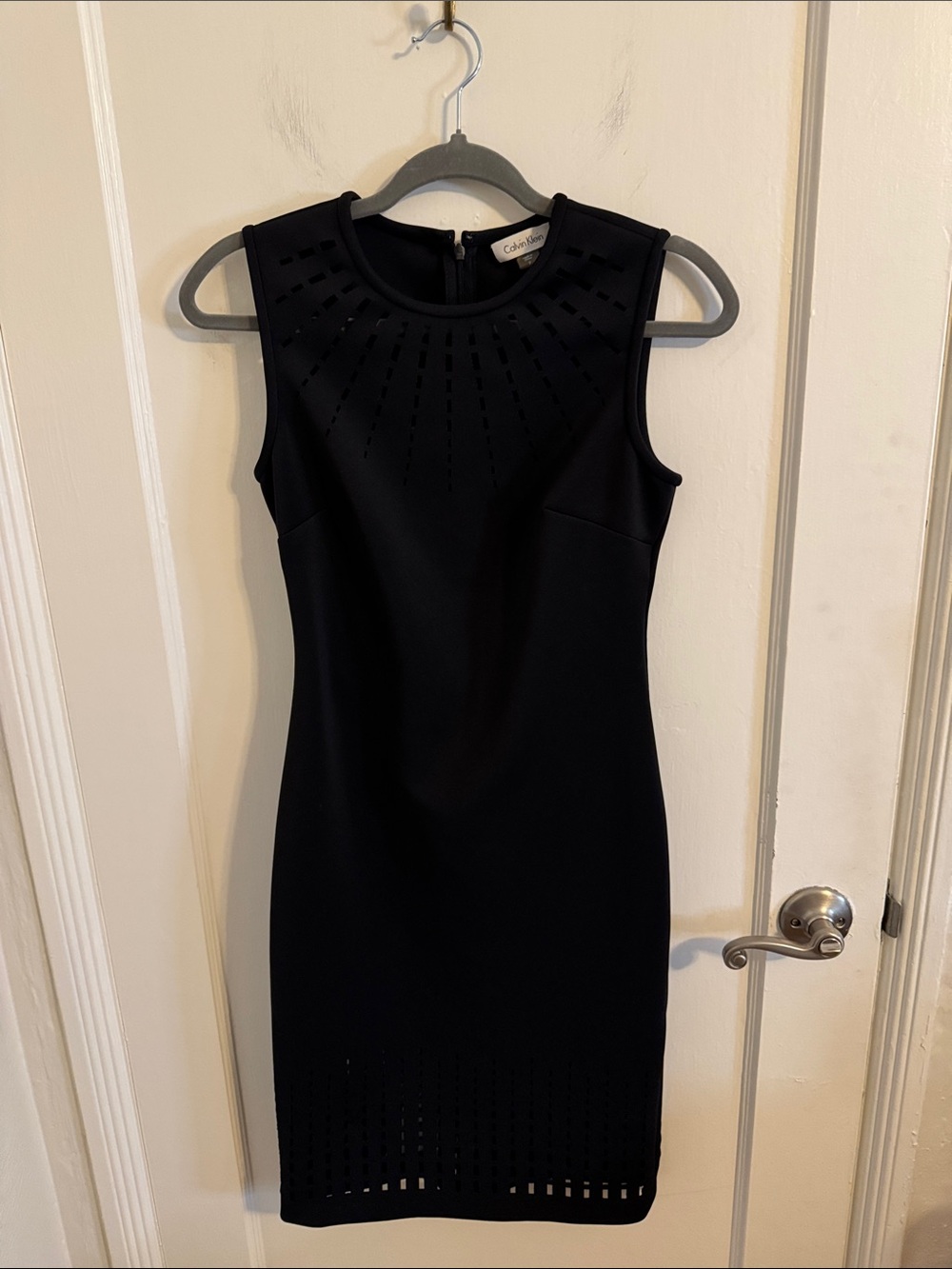 Calvin Klein Neoprene Body-con Cut Out Black Dress Sz 2